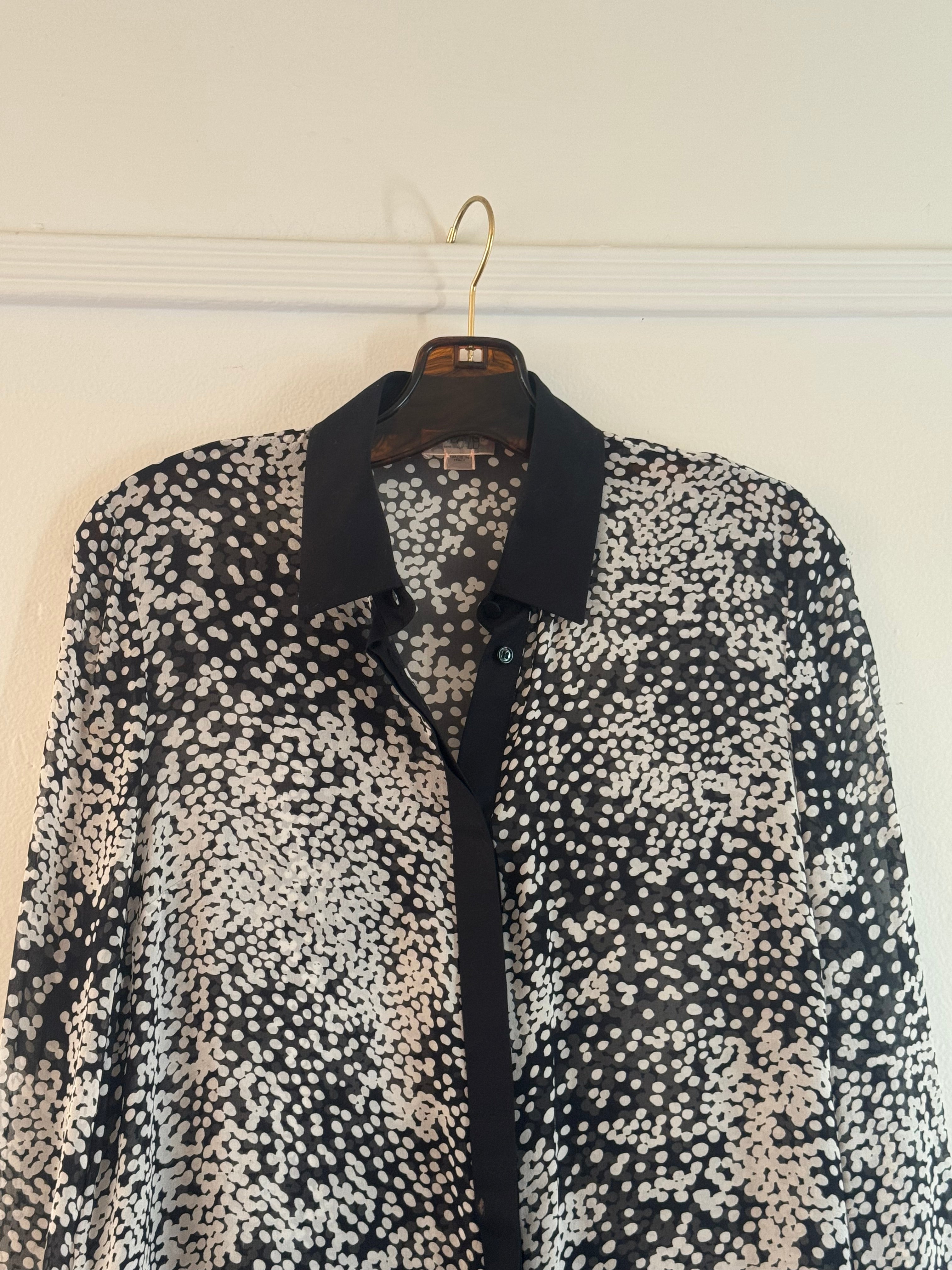 Abstract dotted chiffon shirt