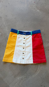 Colorblock Denim Mini Skirt