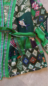 Green Patchwork vintage Kimono Jacket