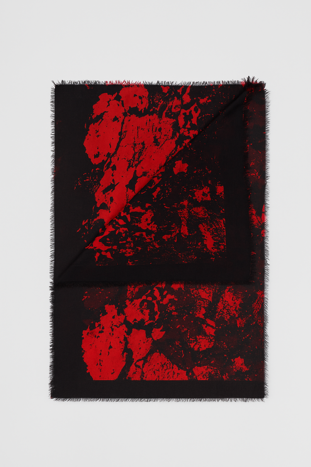 Black and Red Silk Scarf