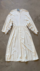 White Ruffle Sleeve Dress
