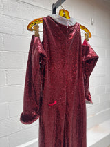 Red Sequins Dress with Diamanté Cuff & Collar
