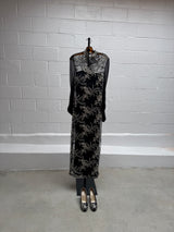 Beaded Net Gown over Black Shell