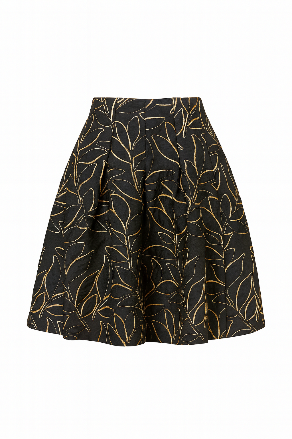 Black skirt Metallic Leaves
