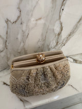 Vintage Cream Embellished Clutch