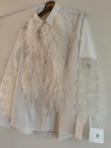 Shirt with feathers