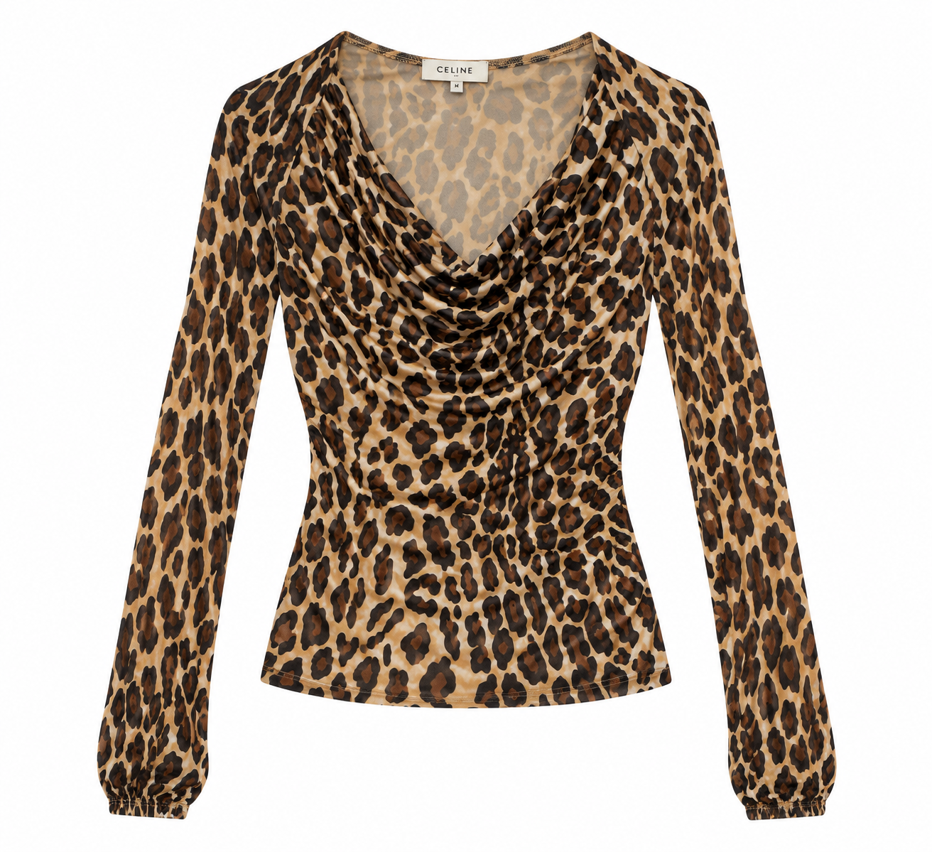 Leopard Cowl Neck Vintage Top
