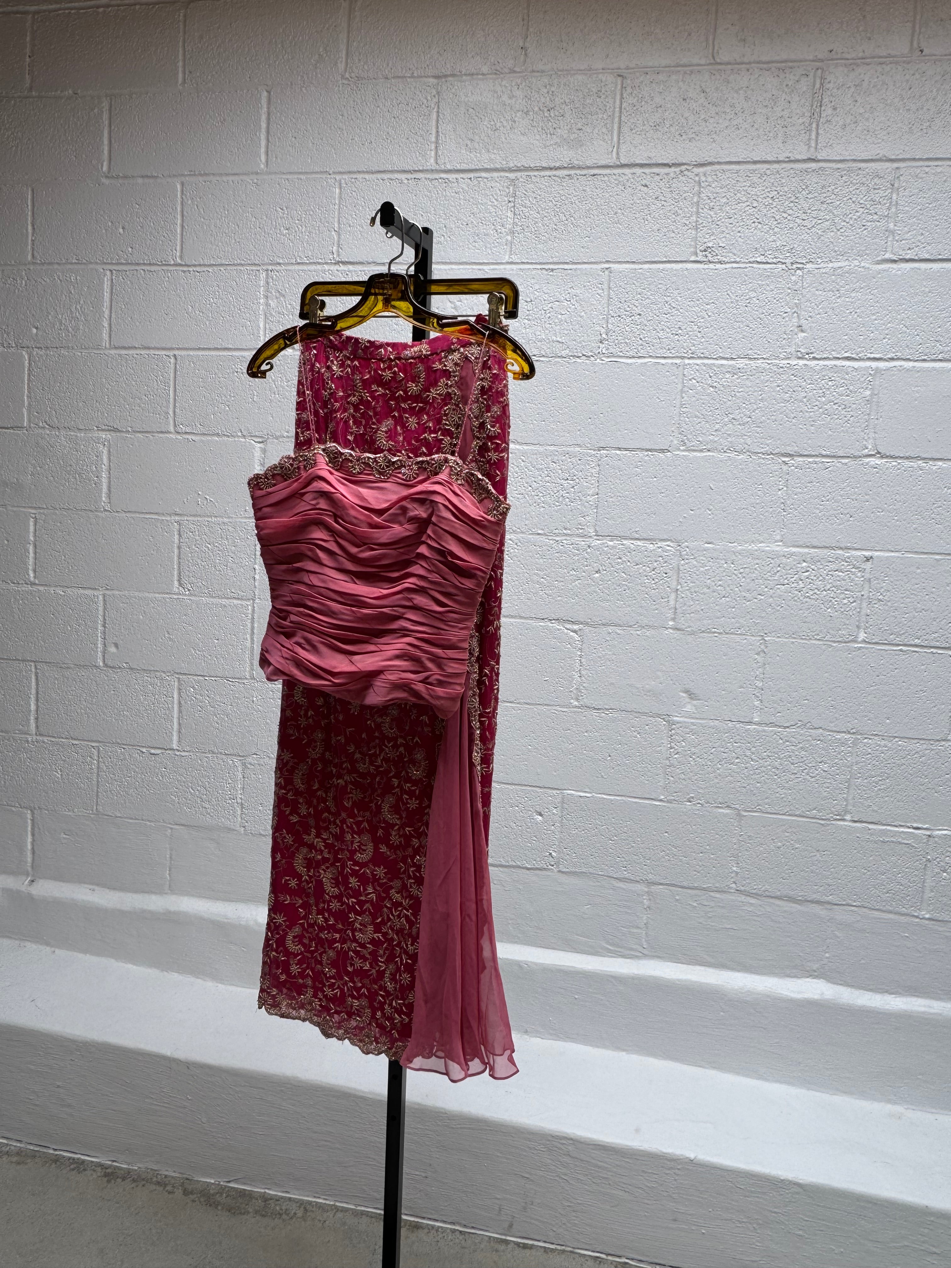 Beaded Top, Scarf and Skirt Set