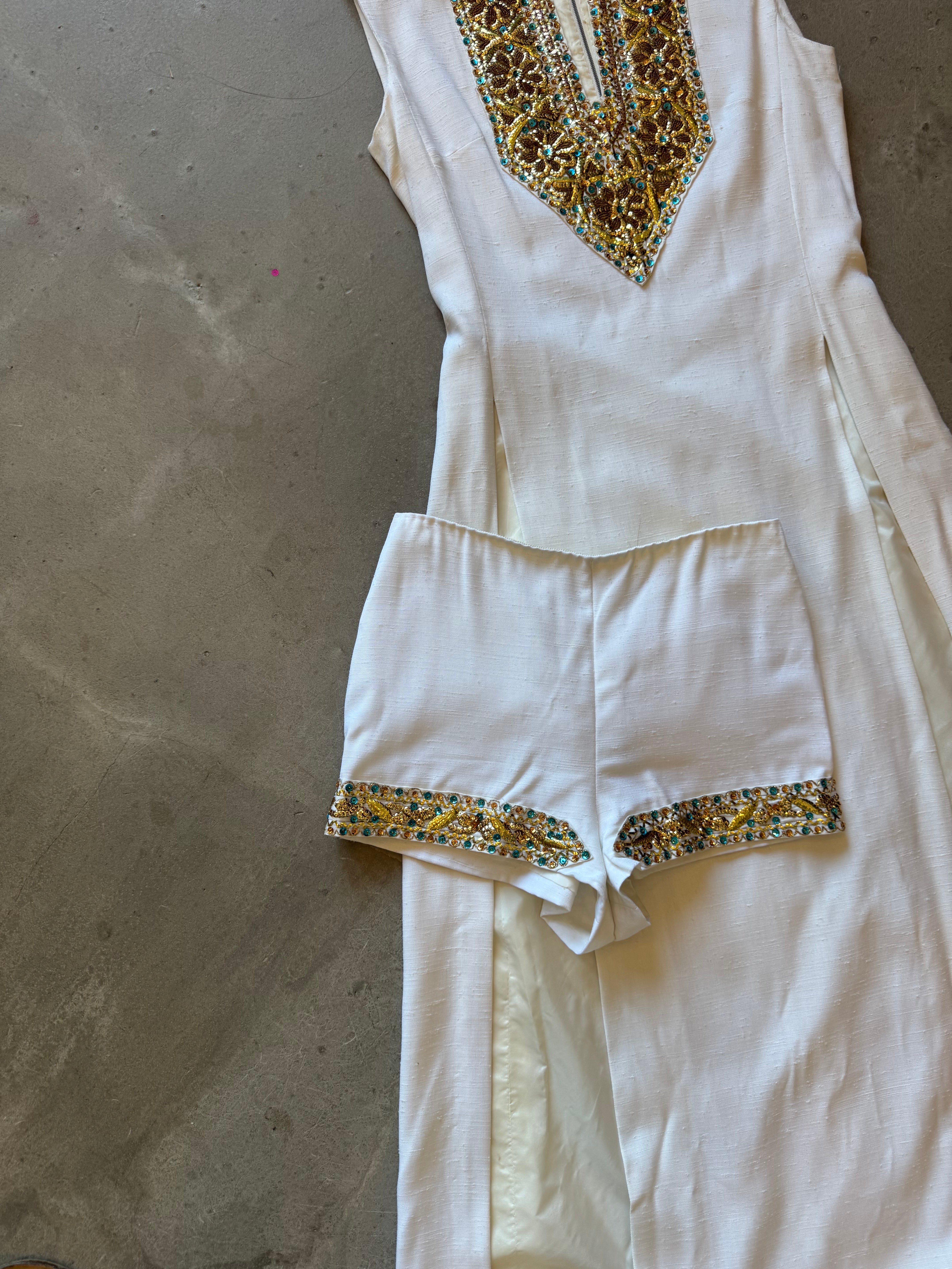 Vintage Silk & Embroidery Tunic with Short