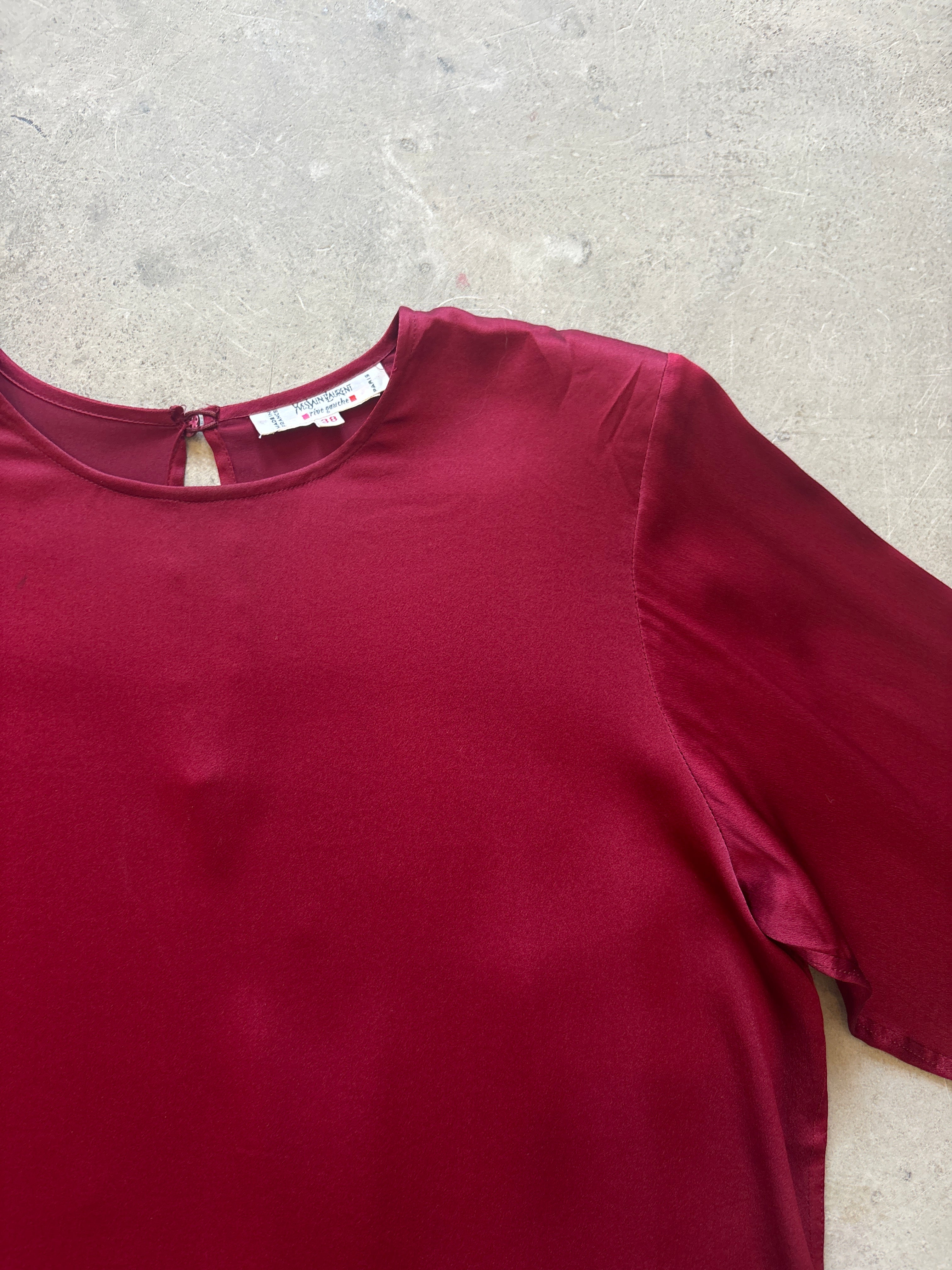 Red Silk Blouse