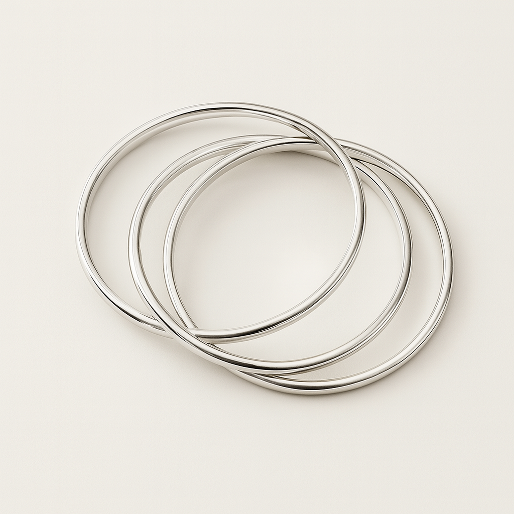 Triple Rolling Interlocking Bracelet Bangle Cuff