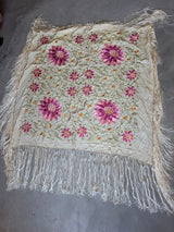Antique Embroidered Piano Shawl