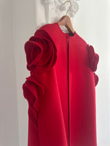 Compact Drap Rose-Appliqué Cape
