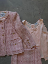 Three Piece Blush Pink Vintage Skirt Suit