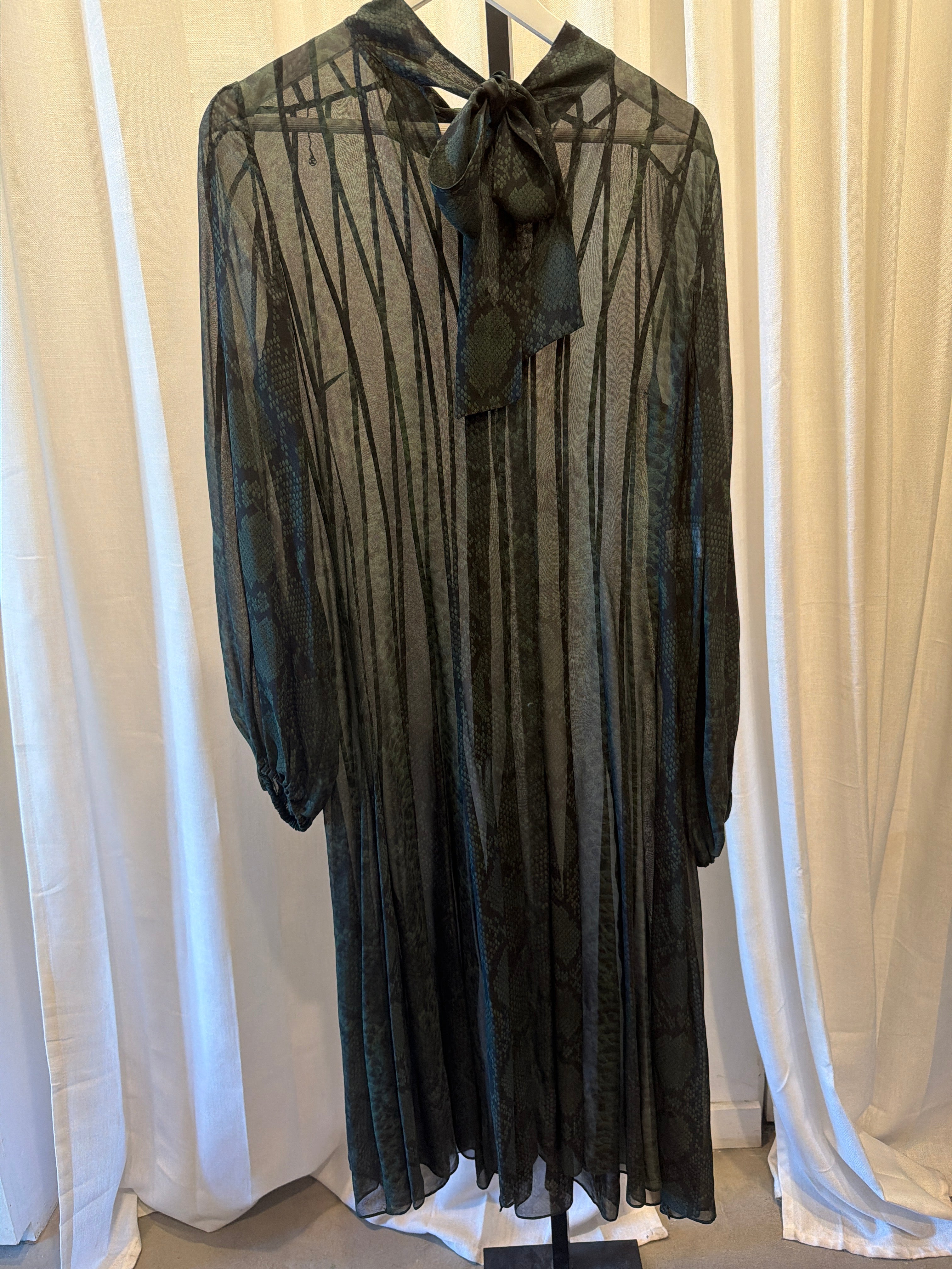 Snake Print Sheer Dress