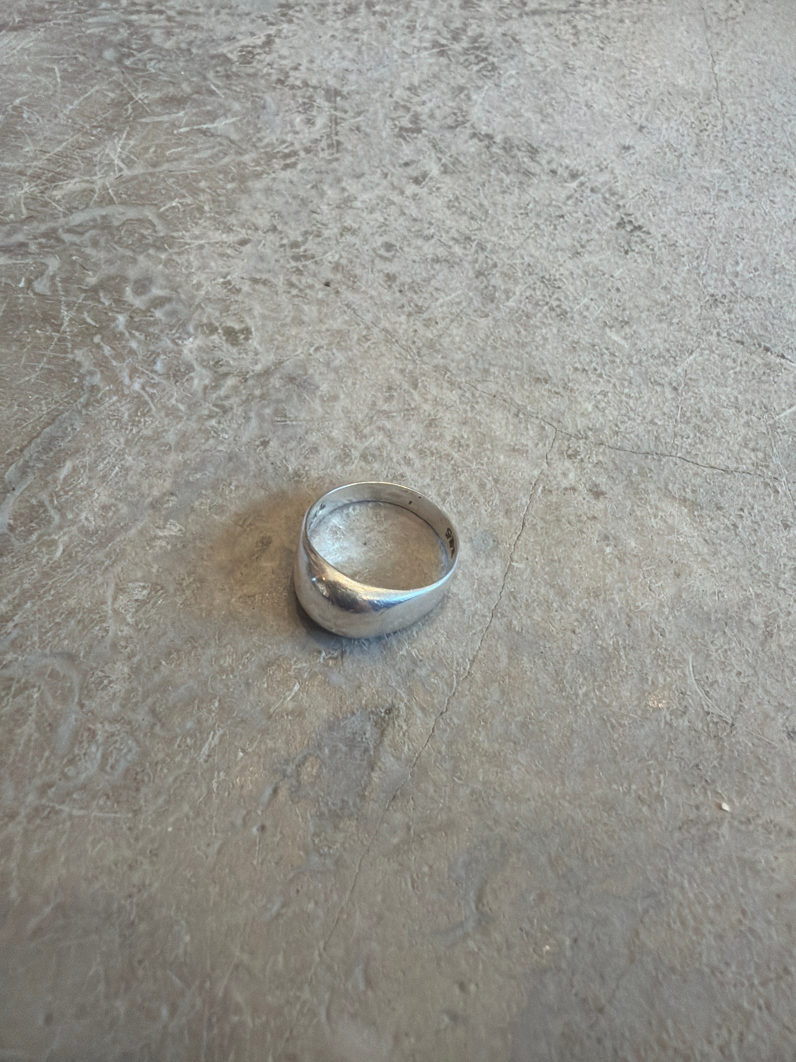 Oblong Silver Pinky Ring