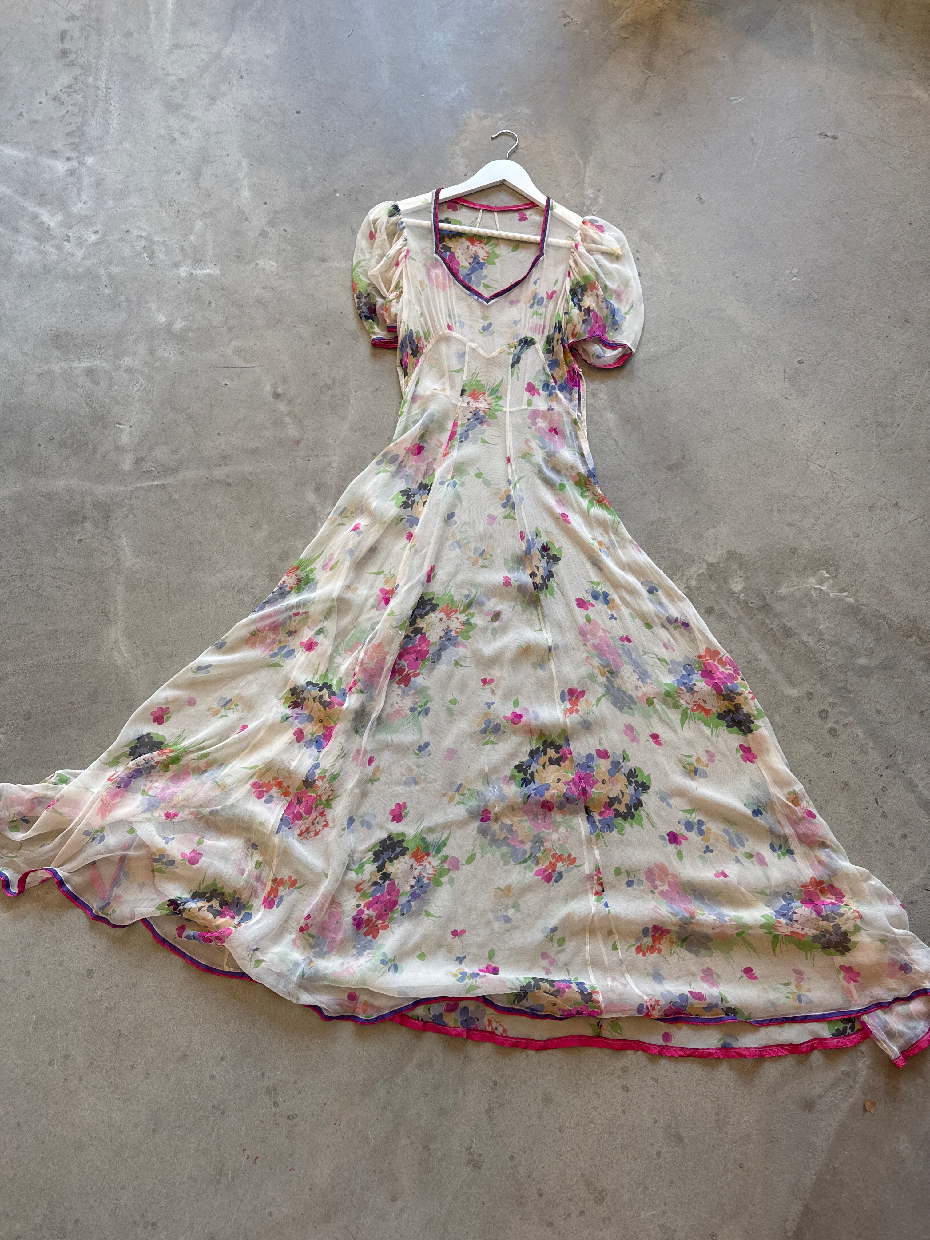 1930’s Chiffon Floral Dress