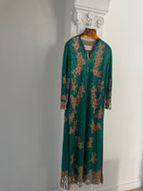 Emerald and Gold Beaded Gown
