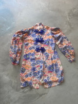 Silk Vintage Jacket with Blue Silk Frog Closures