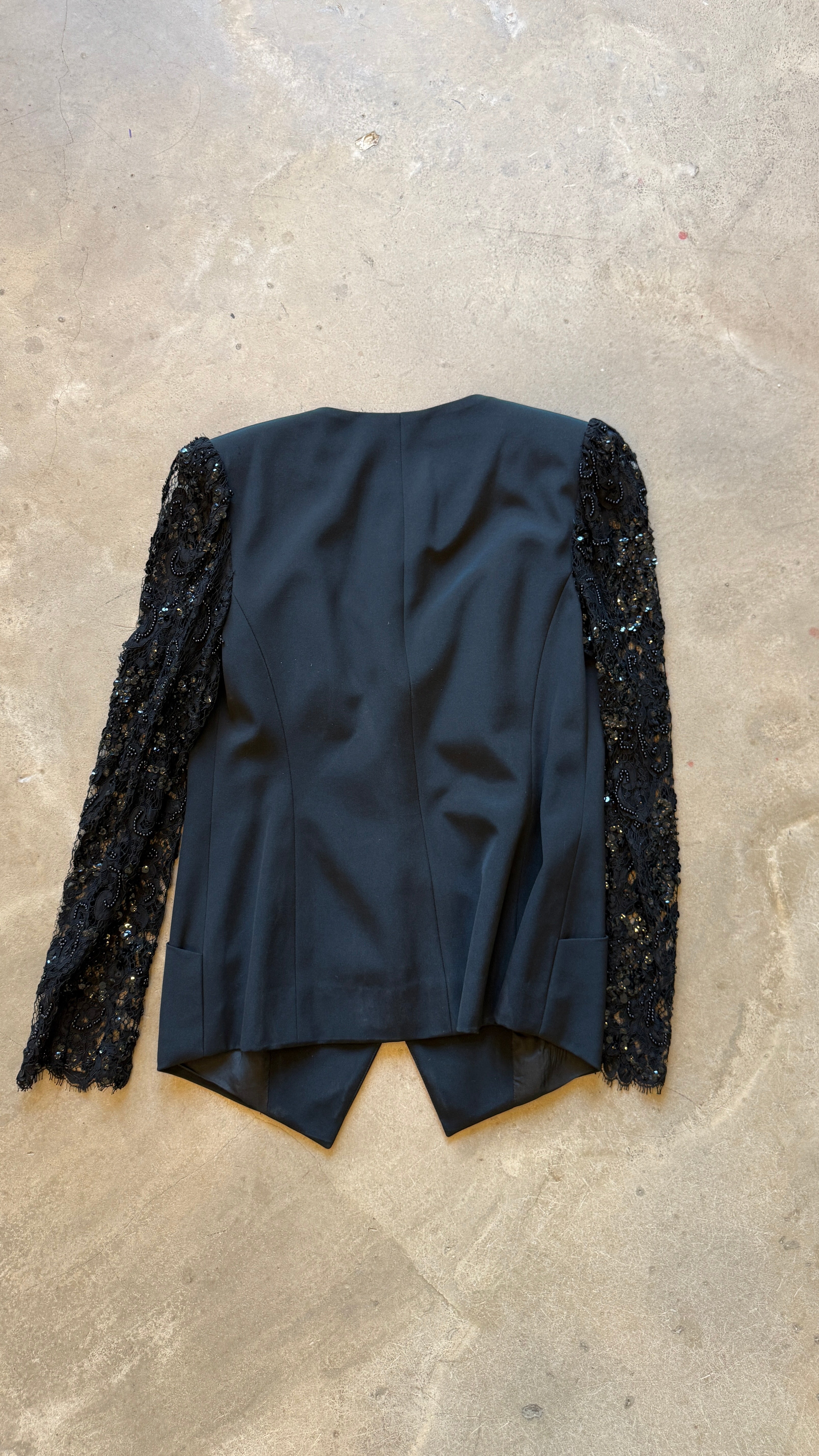 Black Sequin Beaded Blazer
