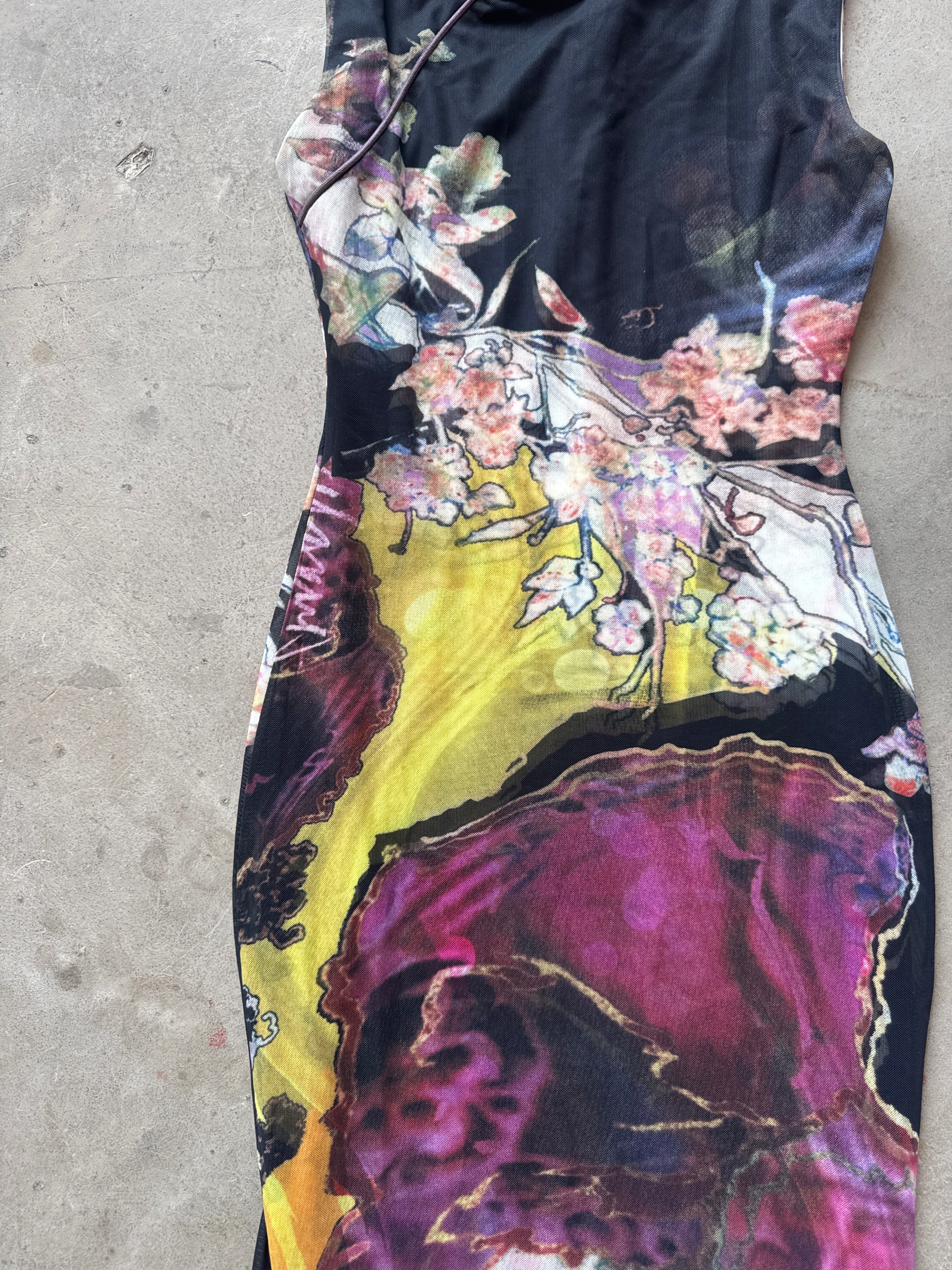Floral Oriental Body con dress