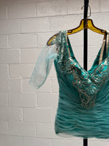 Turquoise top and skirt set