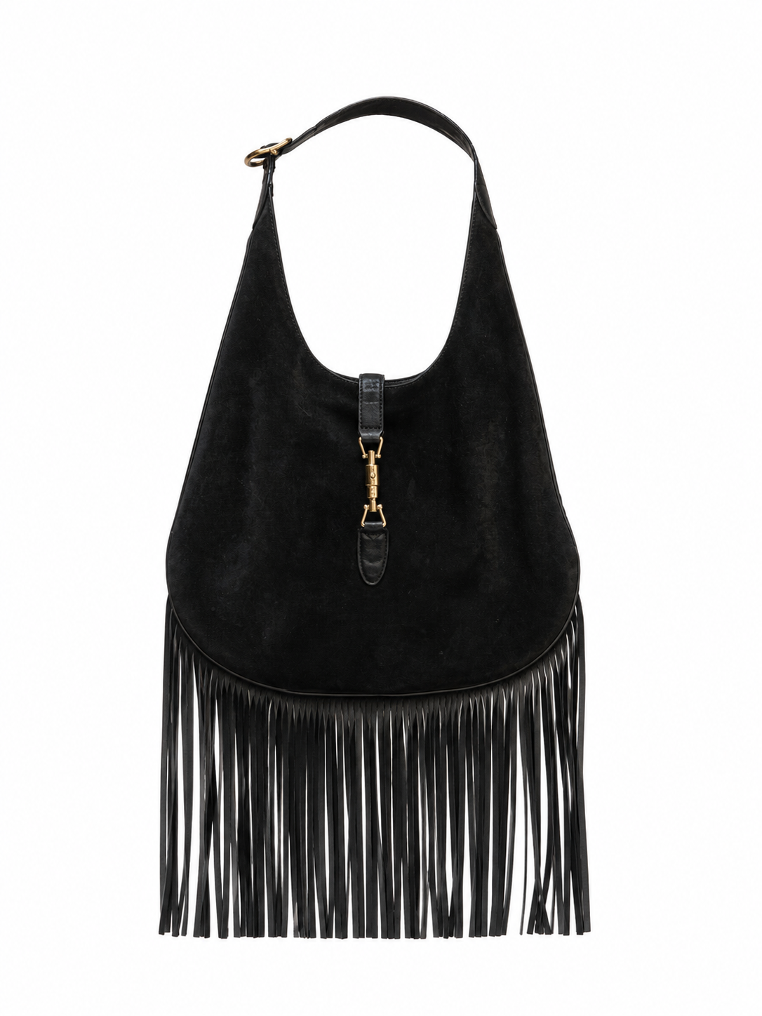 Gucci New Jackie Nouveau Fringe Hobo Bag
Black Suede | Circa 2014