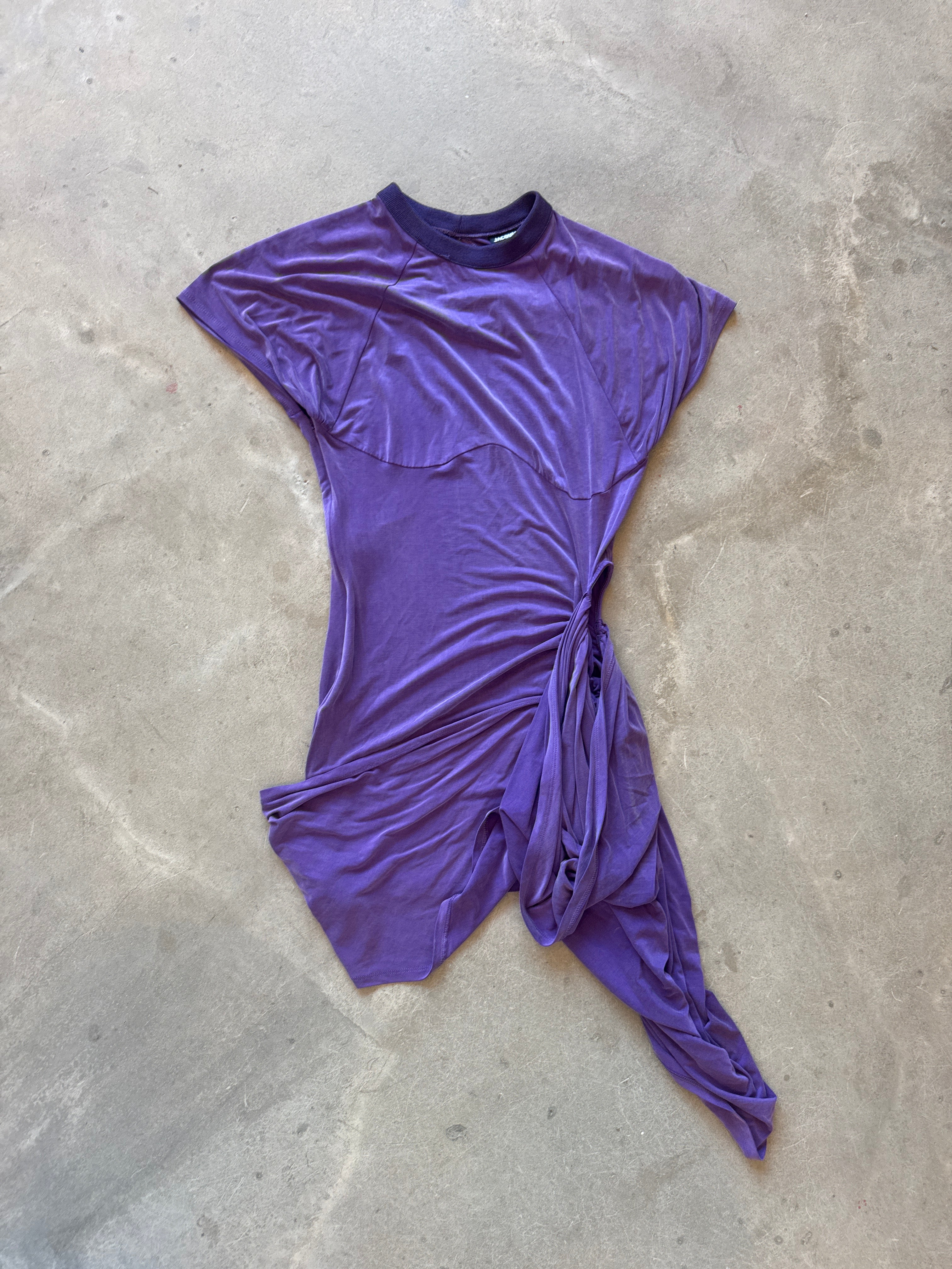La Robe Espelho Draped Dress In Purple