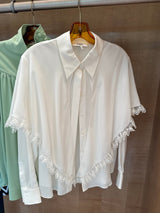 Knotted Heritage Cape Blouse in Silk