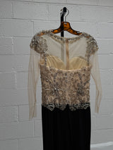 Sequins and Black Velvet Gown