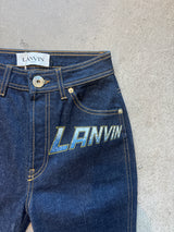 Denim Bell Bottoms with sparkle logo