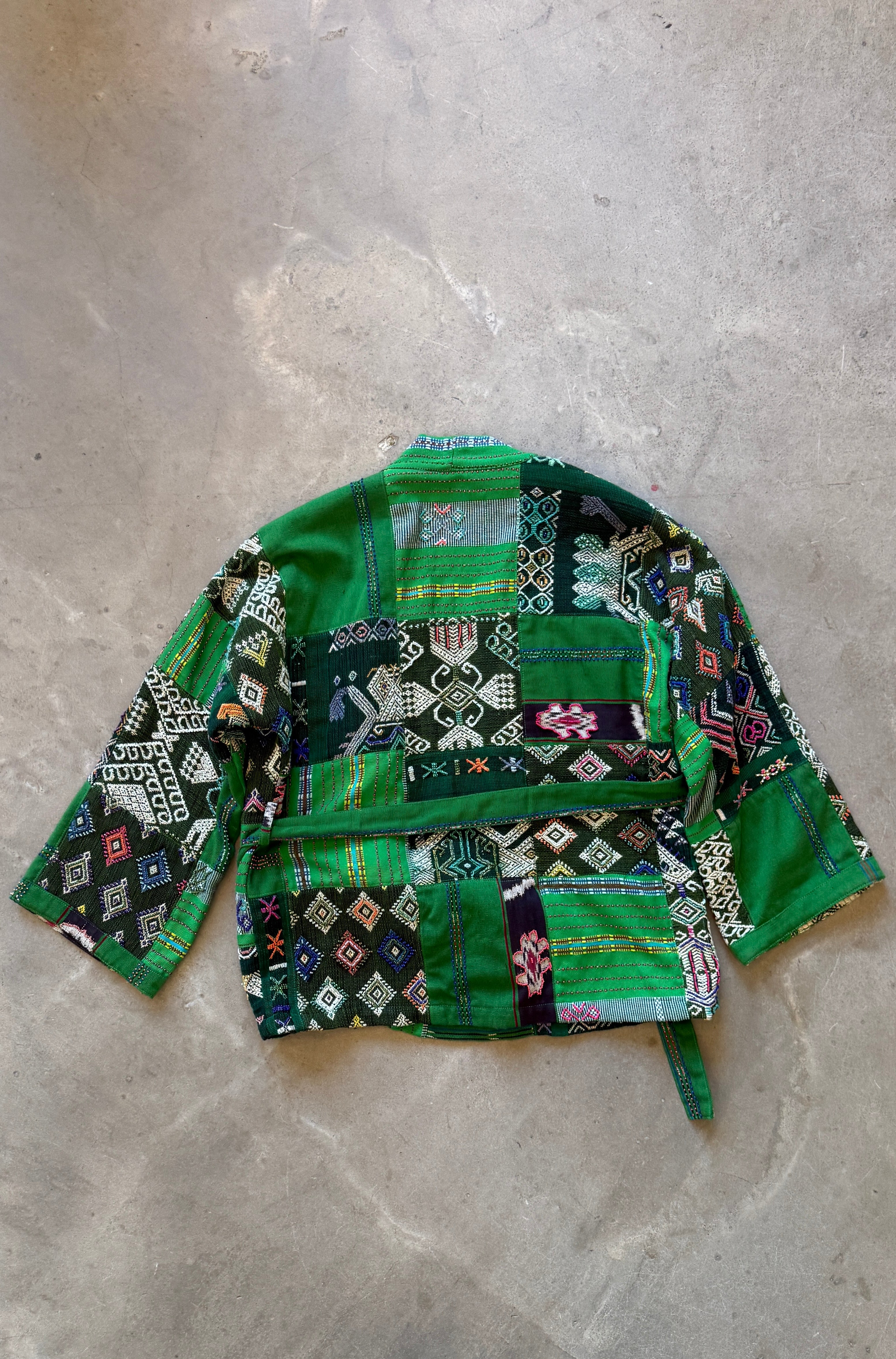 Green Patchwork vintage Kimono Jacket