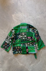 Green Patchwork vintage Kimono Jacket