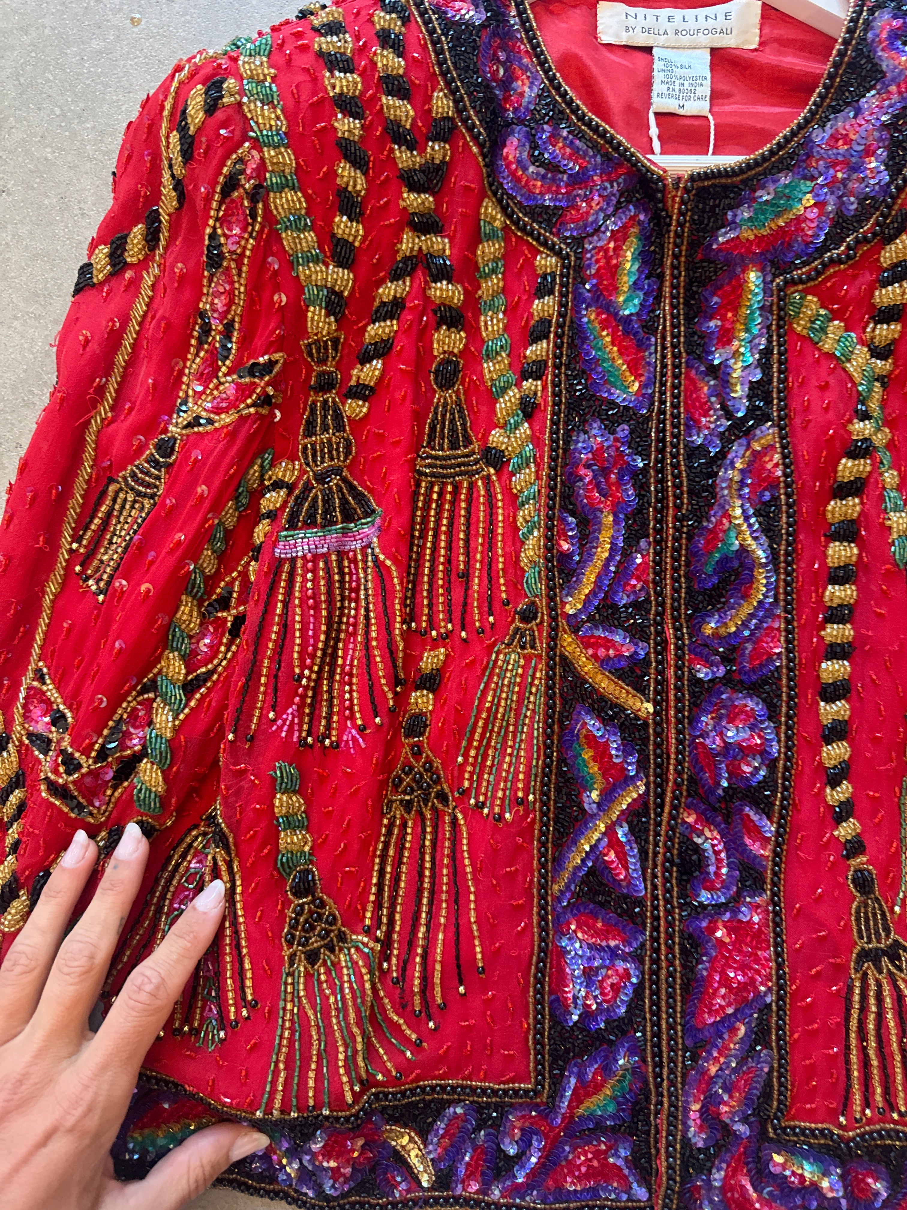 Beaded Tassle 80s Jacket