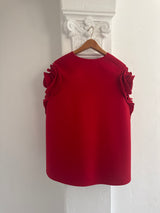 Compact Drap Rose-Appliqué Cape