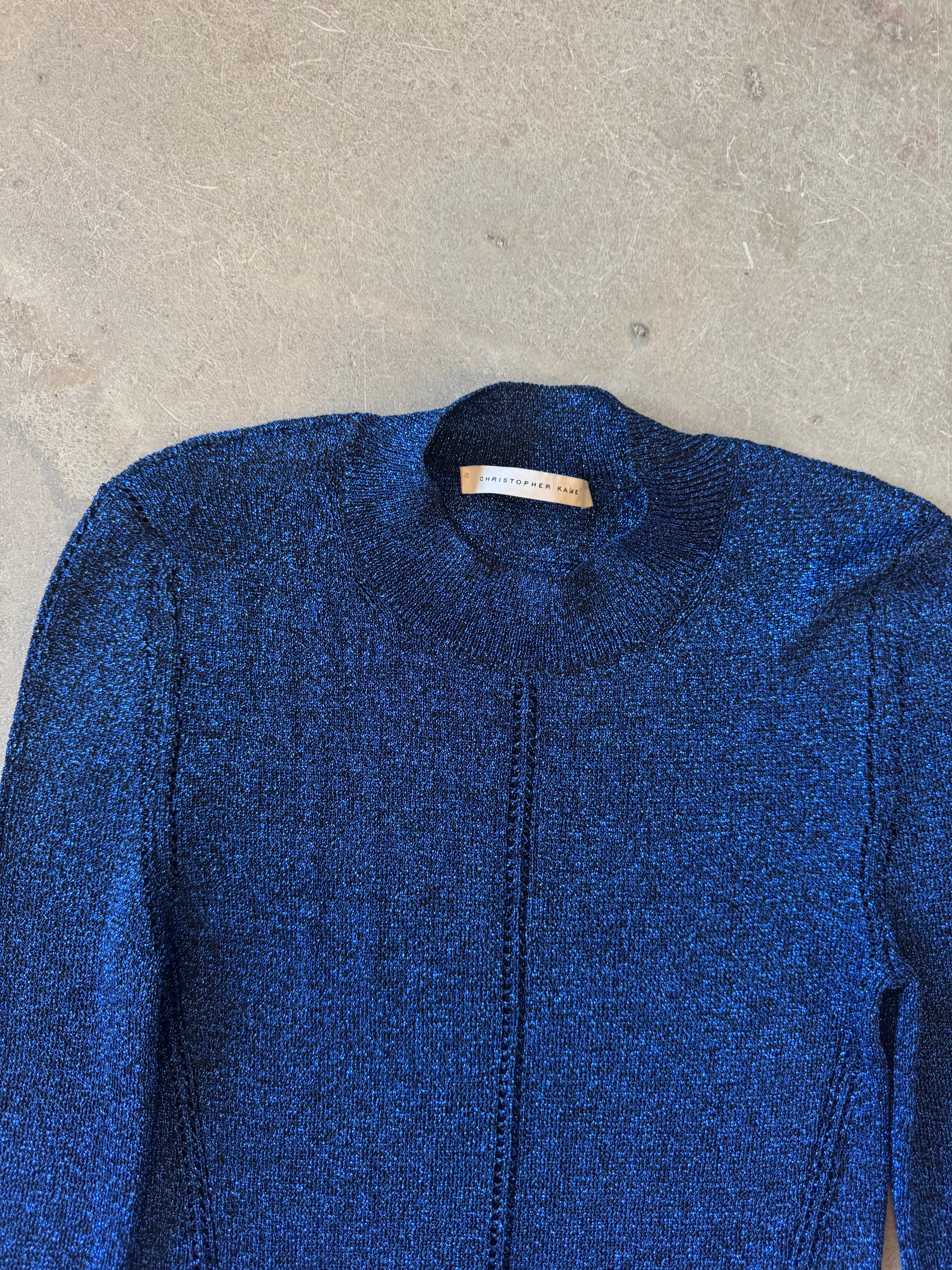 Blue Metallic Knit