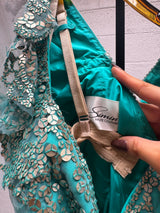 Turquoise top and skirt set