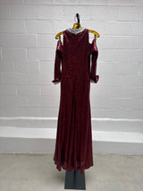 Red Sequins Dress with Diamanté Cuff & Collar