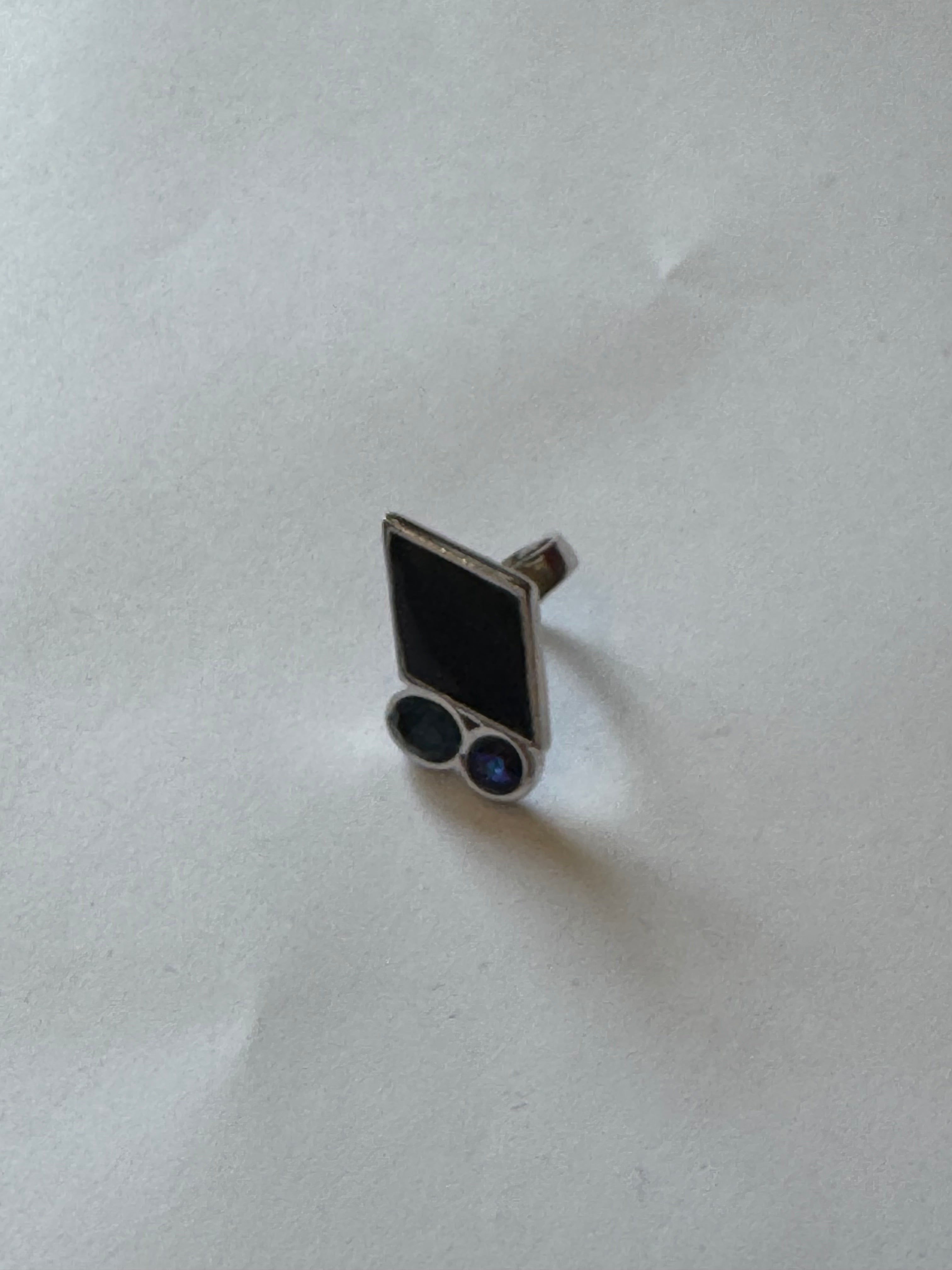 Ring with Black Diamond Stone