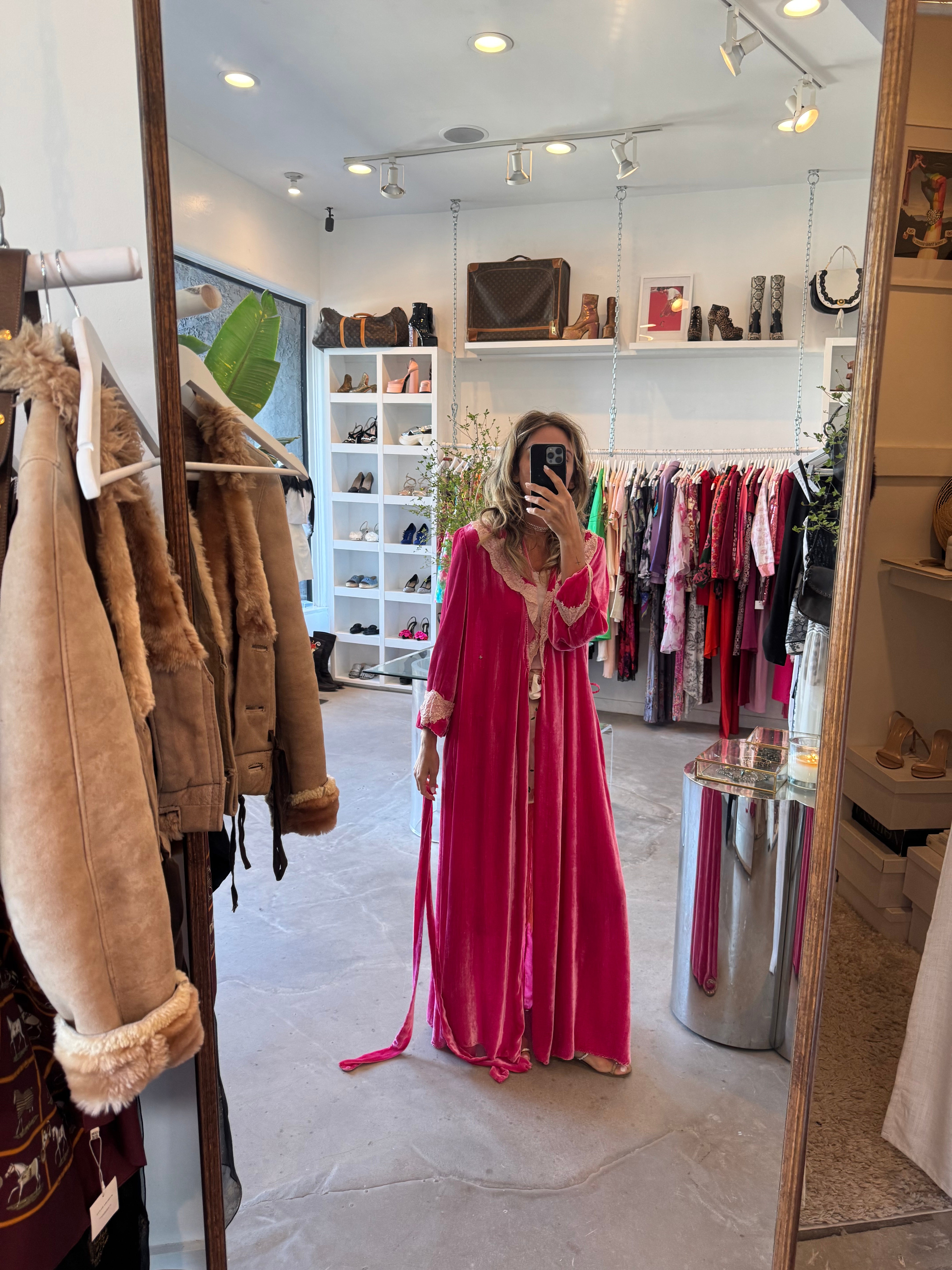Pink Velvet Vintage Robe