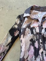 Vintage Floral Silk Blouse