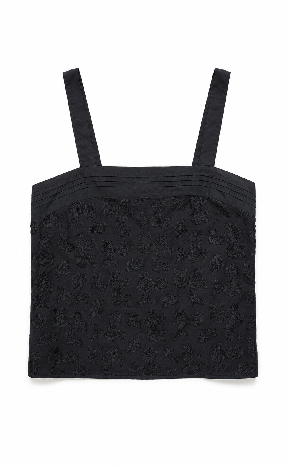 Black Floral Embroidered Cami