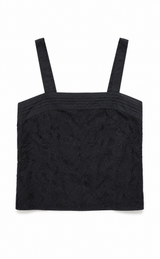 Black Floral Embroidered Cami