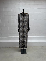Beaded Net Gown over Black Shell