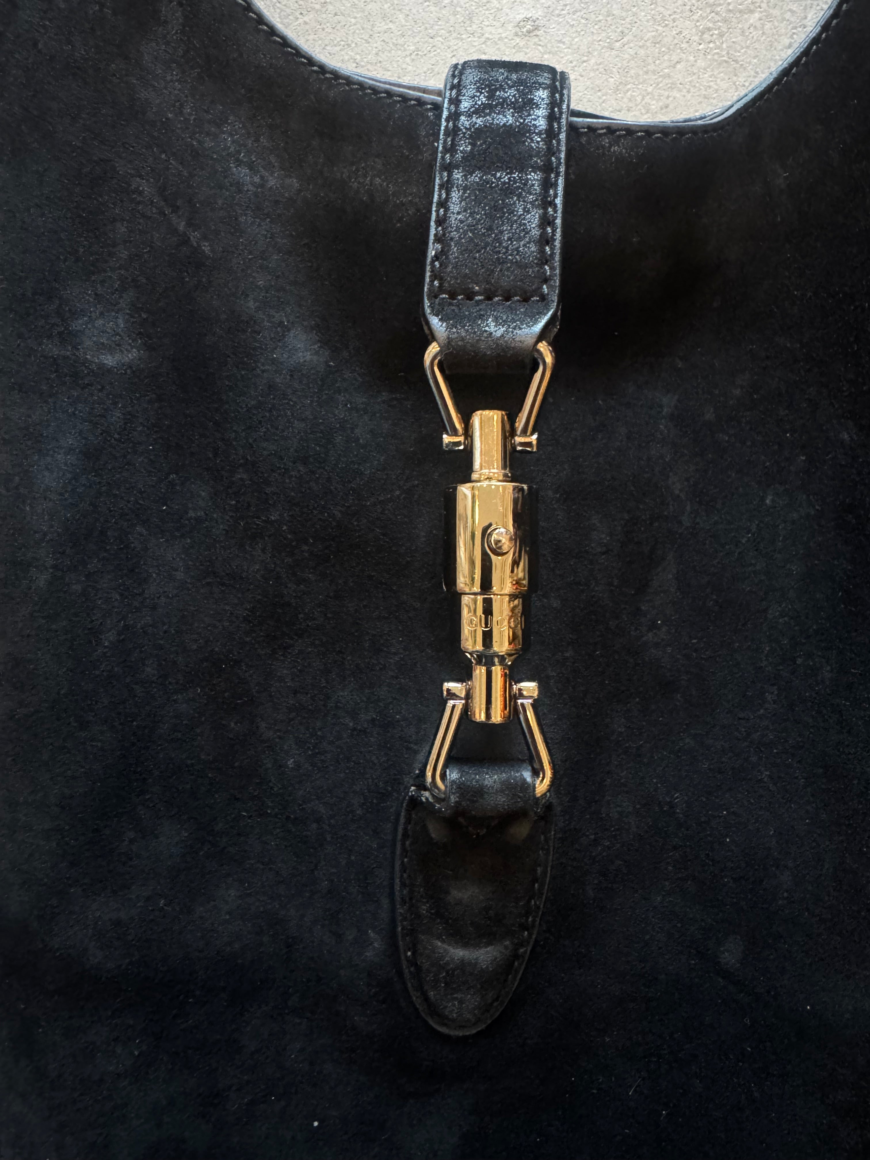 Gucci New Jackie Nouveau Fringe Hobo Bag
Black Suede | Circa 2014