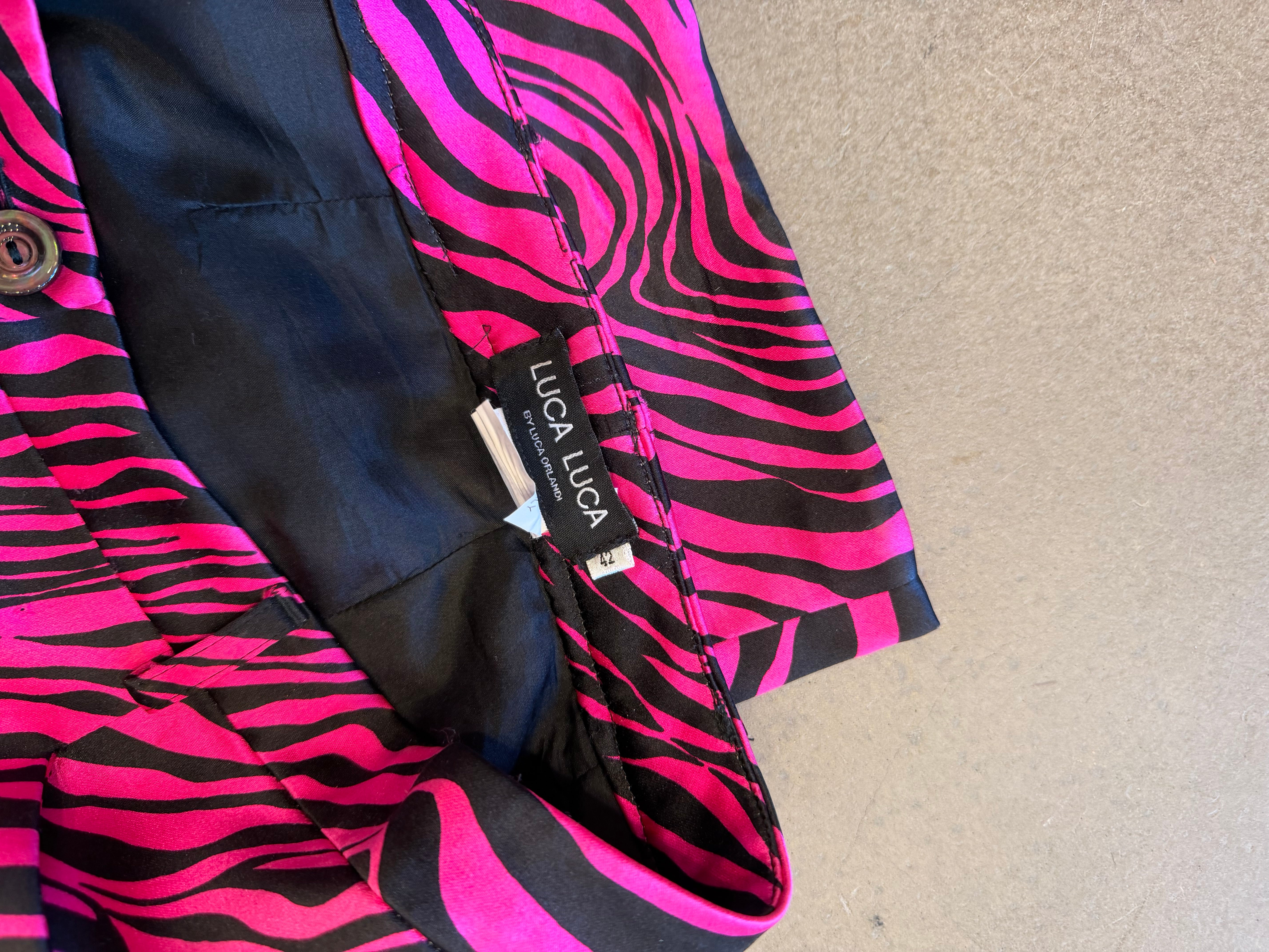 Pink Zebra Silk Pants
