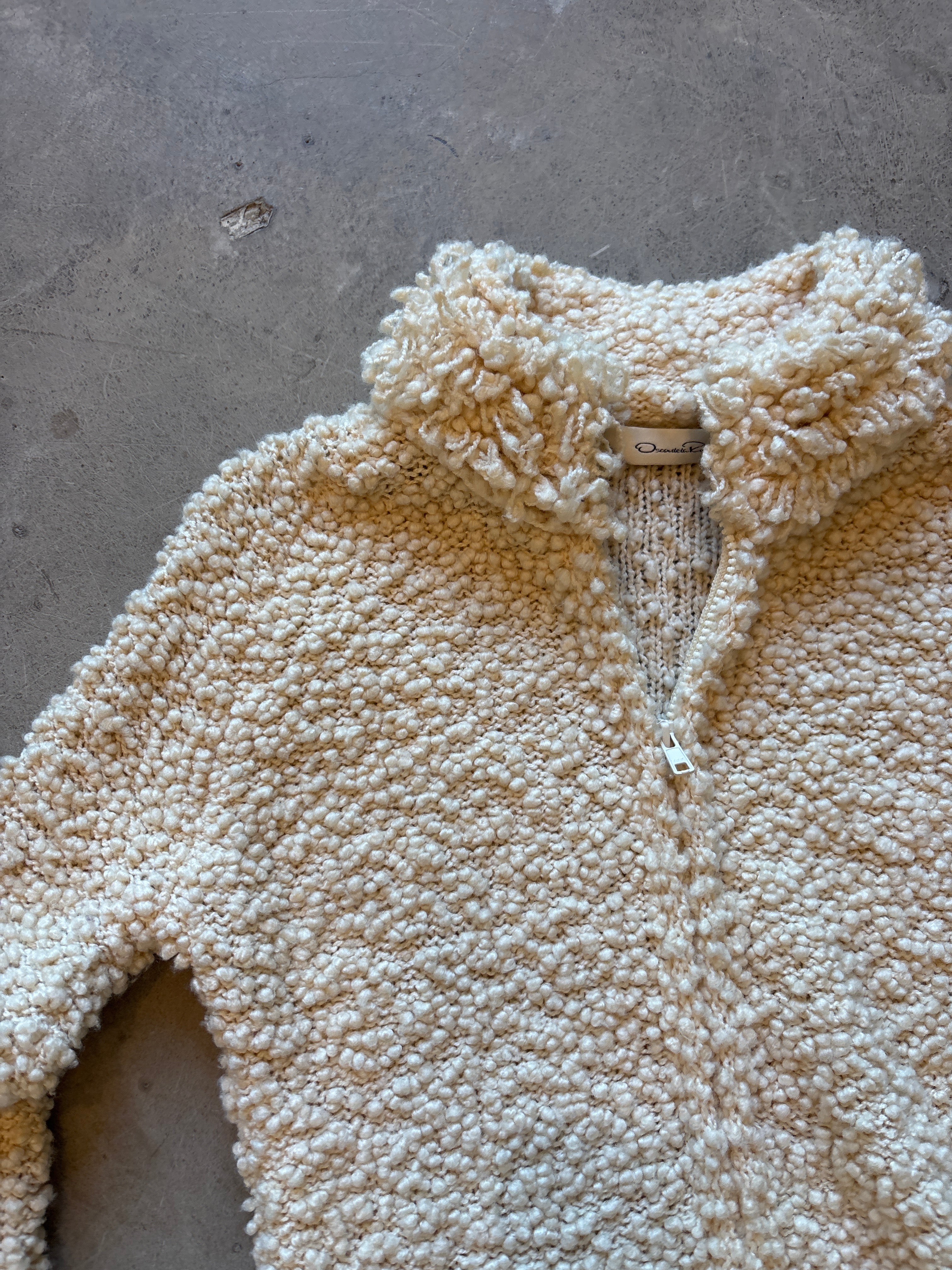 Cream Bouclè Sweater Jacket