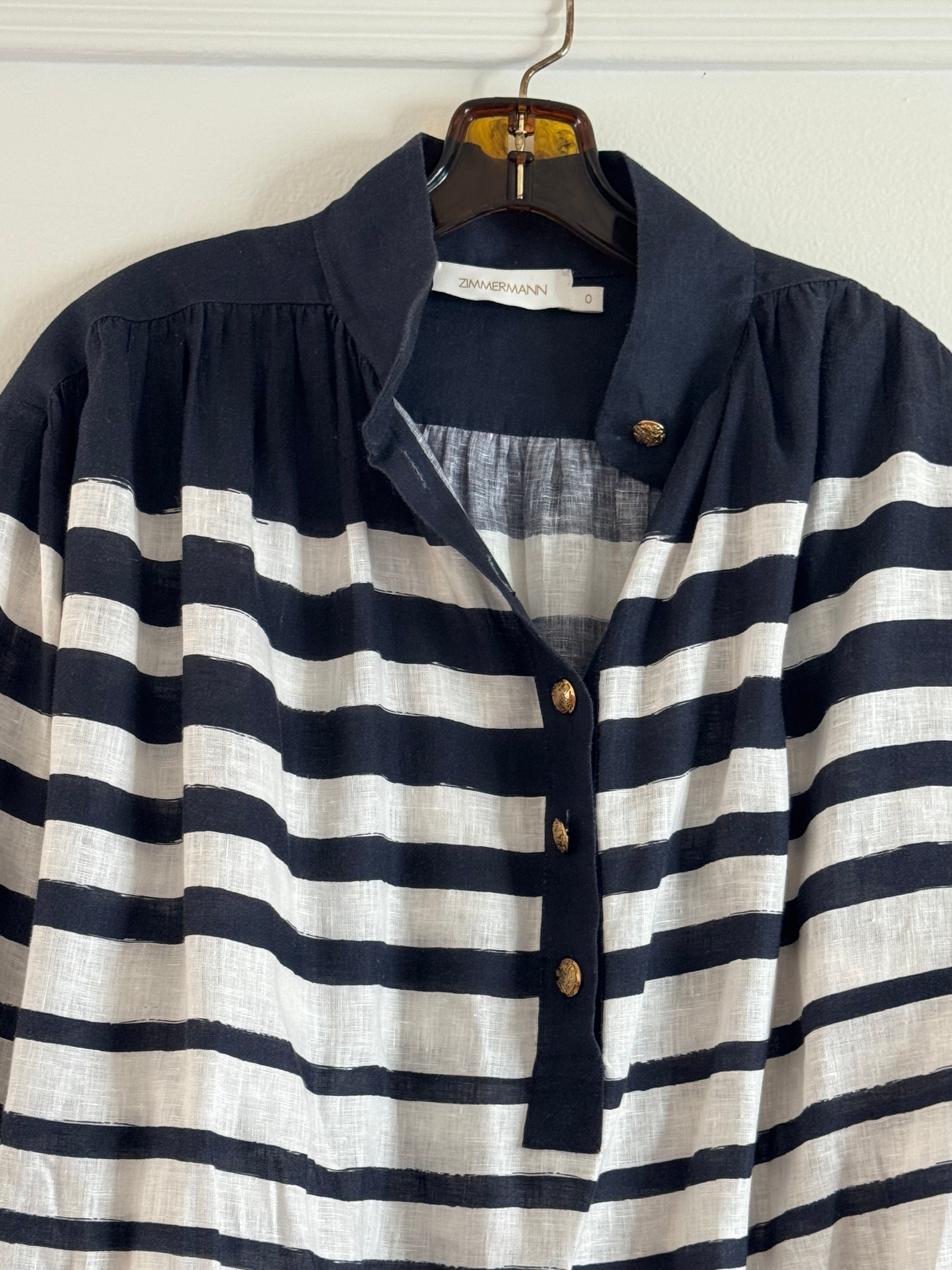 Stripe Linen Top with belt