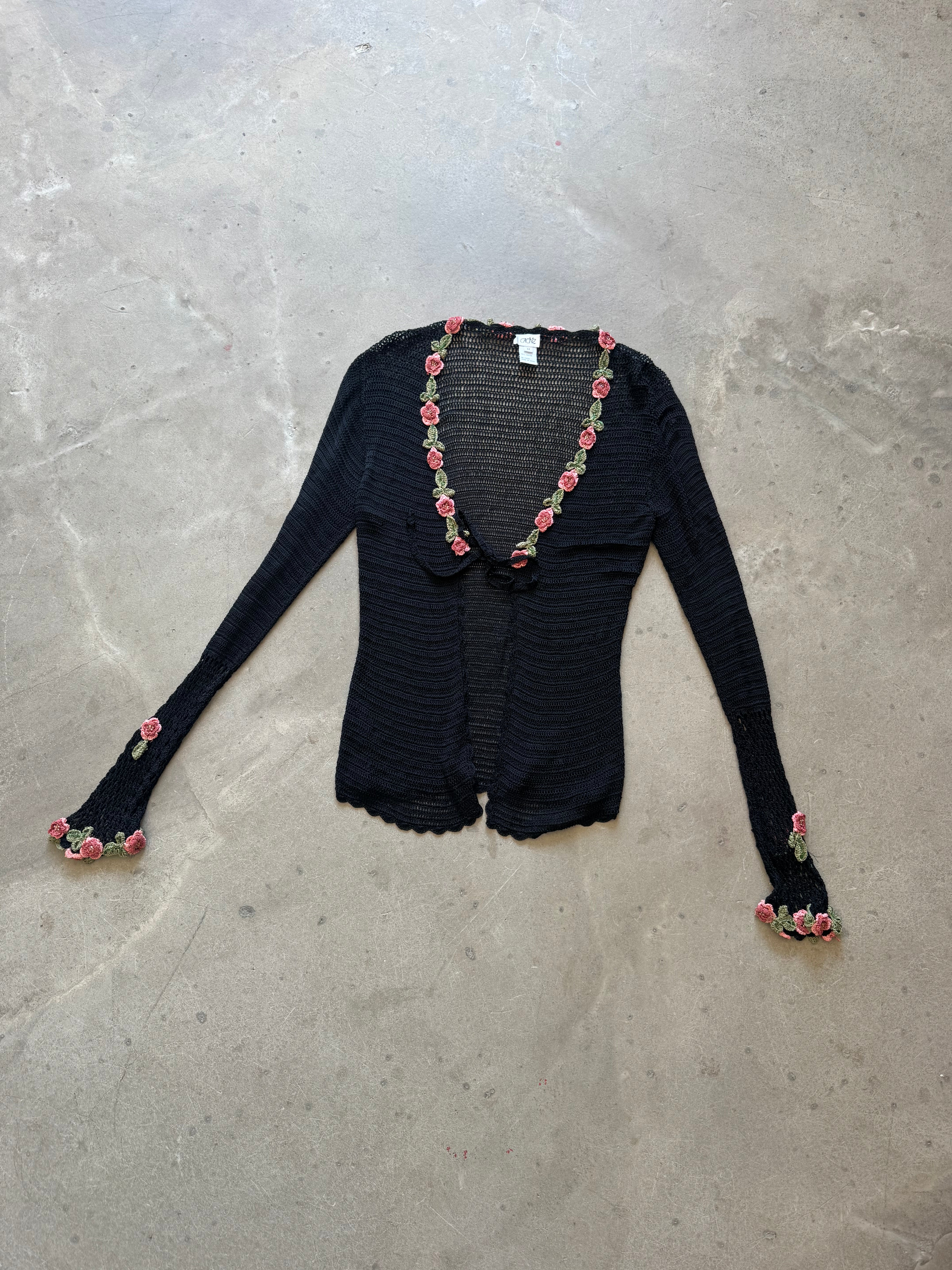 Crochet Rose Vintage Cardigan