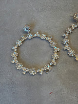 Diamanté Flower Hoop Earrings